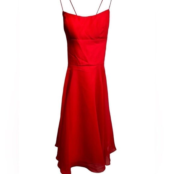 NWT Lucci Lu Women’s Teens RED Mini Chiffon Spaghetti Strap Dress - Size 000 - Picture 5 of 11